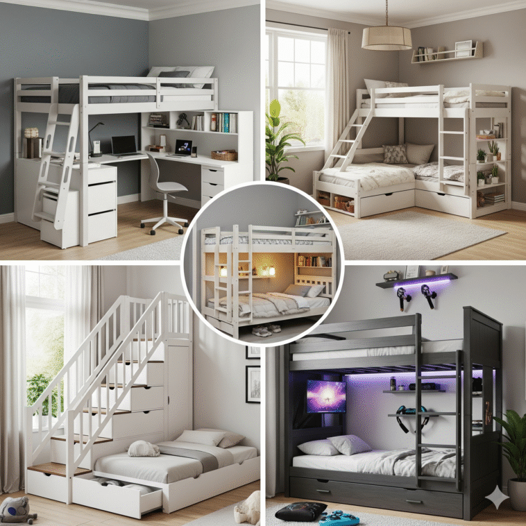 Bunk Beds with Study Table for kids, price, types and alternatives